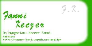 fanni keczer business card